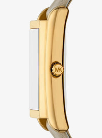 Essex Gold-Tone and Crocodile Embossed Leather Watch MK4964