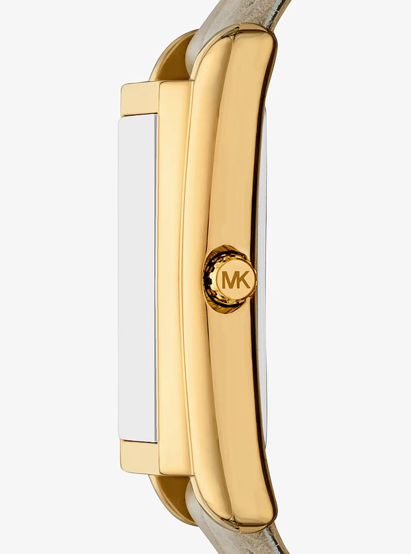 Essex Gold-Tone and Crocodile Embossed Leather Watch MK4964