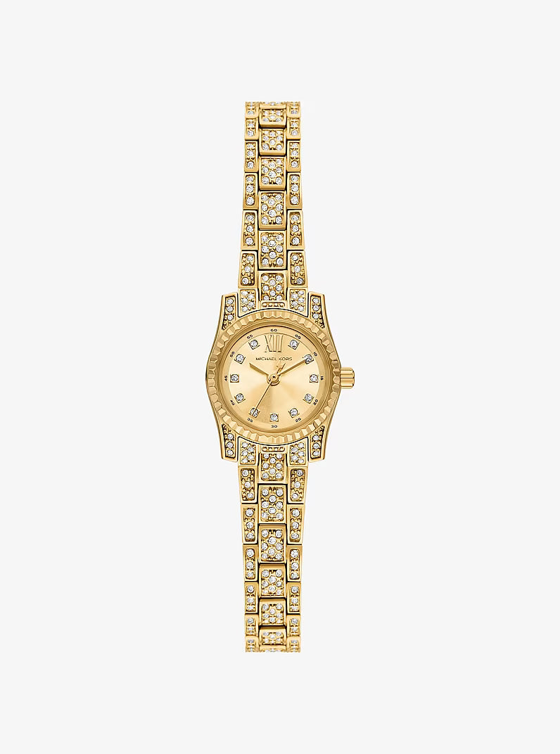 Micro Lexington Pavé Gold-Tone Watch MK4980