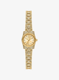 Micro Lexington Pavé Gold-Tone Watch MK4980