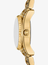 Micro Lexington Pavé Gold-Tone Watch MK4980