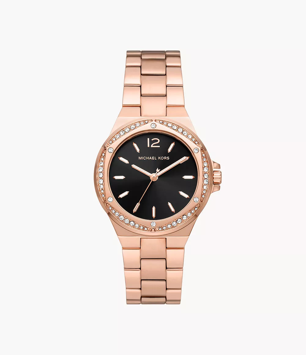 MK7233 Michael Kors Lennox Three-Hand Rose Gold-Tone Stainless Steel Watch