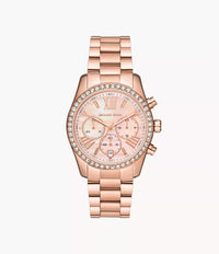 Michael Kors Lexington Lux Chronograph Rose Gold-Tone Stainless Steel Watch MK7242