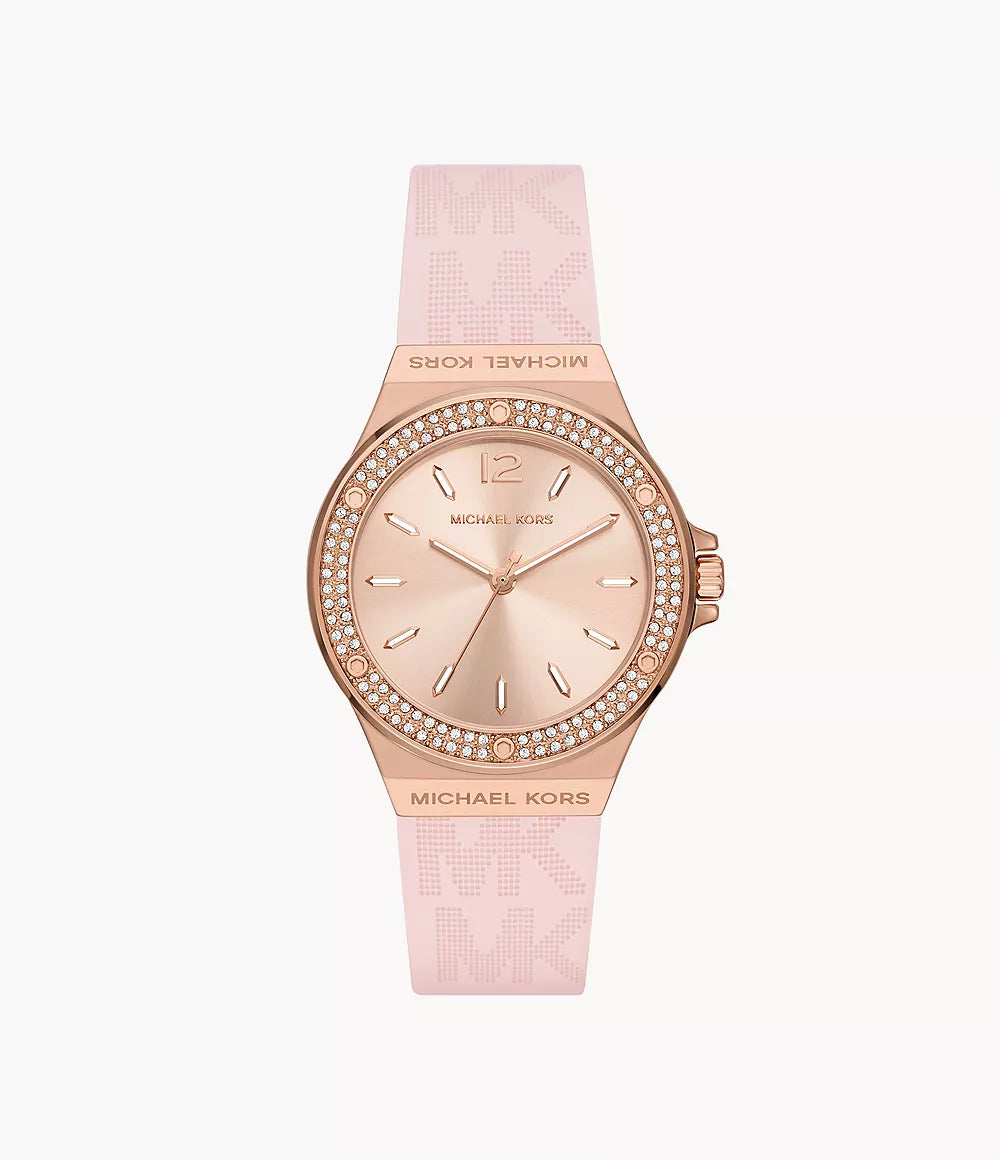 MK7282 Michael Kors Mini-Lennox Three-Hand Blush Silicone Watch