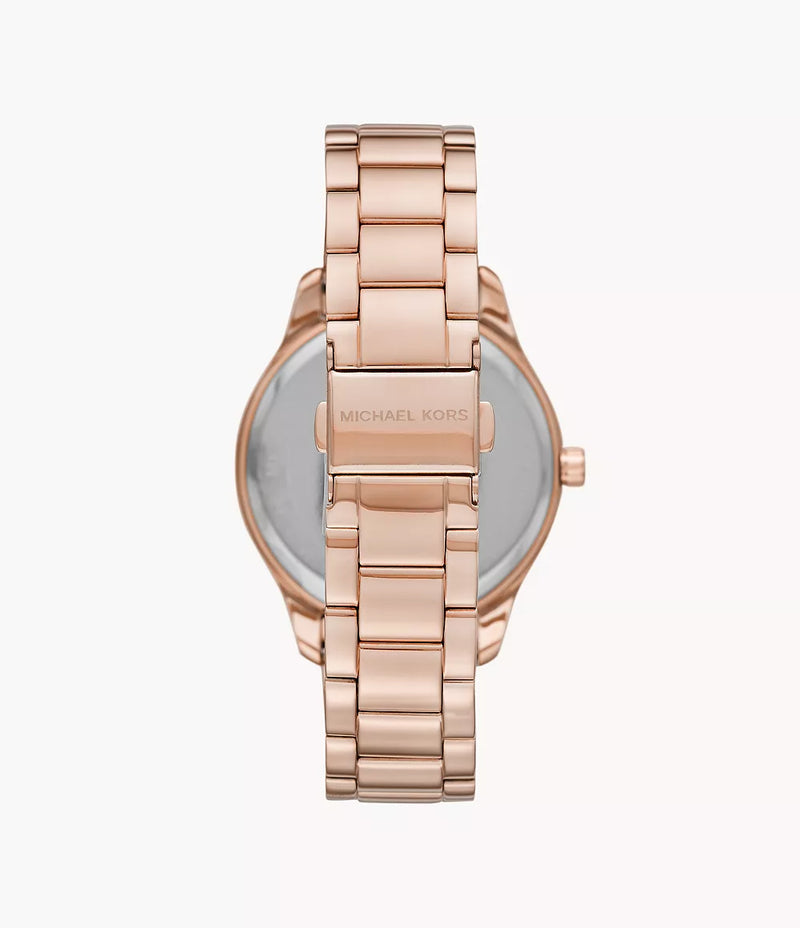 MK7297 Michael Kors Layton Three-Hand Rose Gold-Tone Stainless Steel Watch