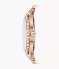 MK7297 Michael Kors Layton Three-Hand Rose Gold-Tone Stainless Steel Watch