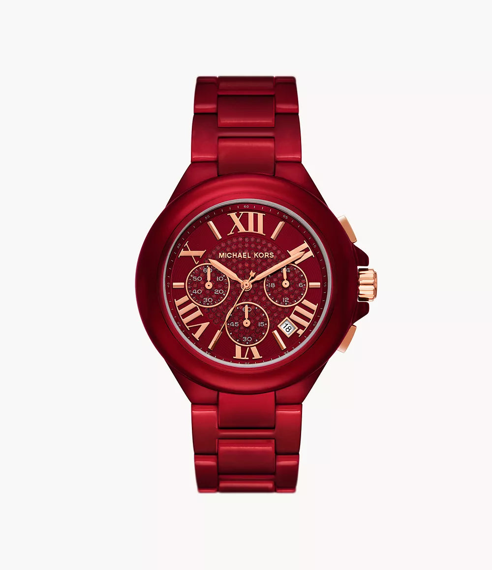 MK7304 Michael Kors Camille Chronograph Red Coated Stainless Steel Watch