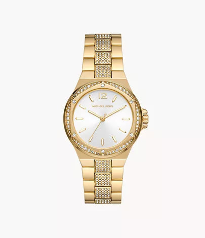 Michael Kors Lennox Three-Hand Gold-Tone Stainless Steel Watch MK7361