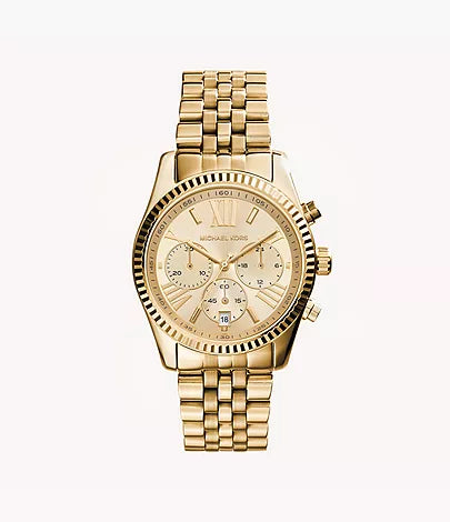 Michael Kors Lexington Chronograph Gold-Tone Stainless Steel Watch MK7378