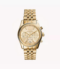 Michael Kors Lexington Chronograph Gold-Tone Stainless Steel Watch MK7378