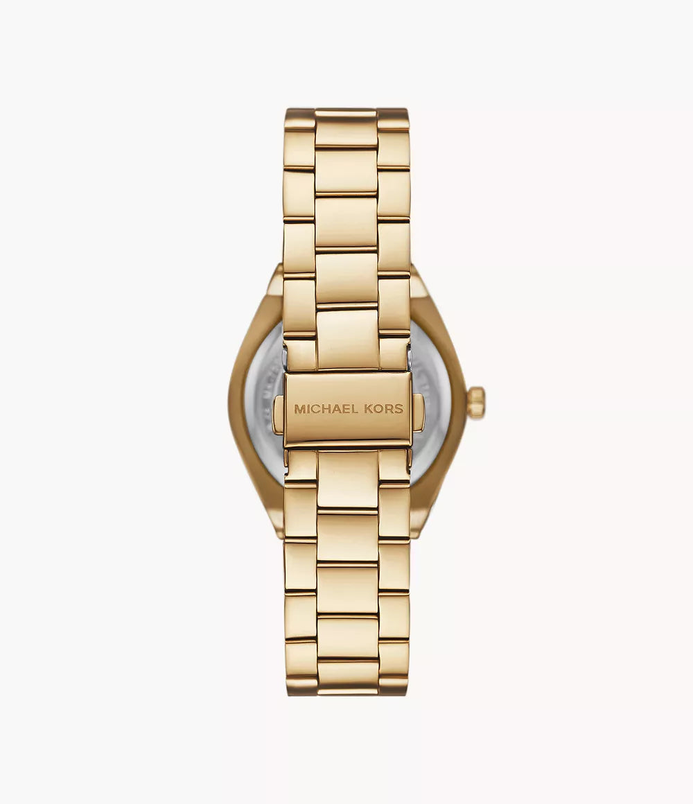 Michael Kors Lennox Three-Hand Gold-Tone Stainless Steel Watch MK7500