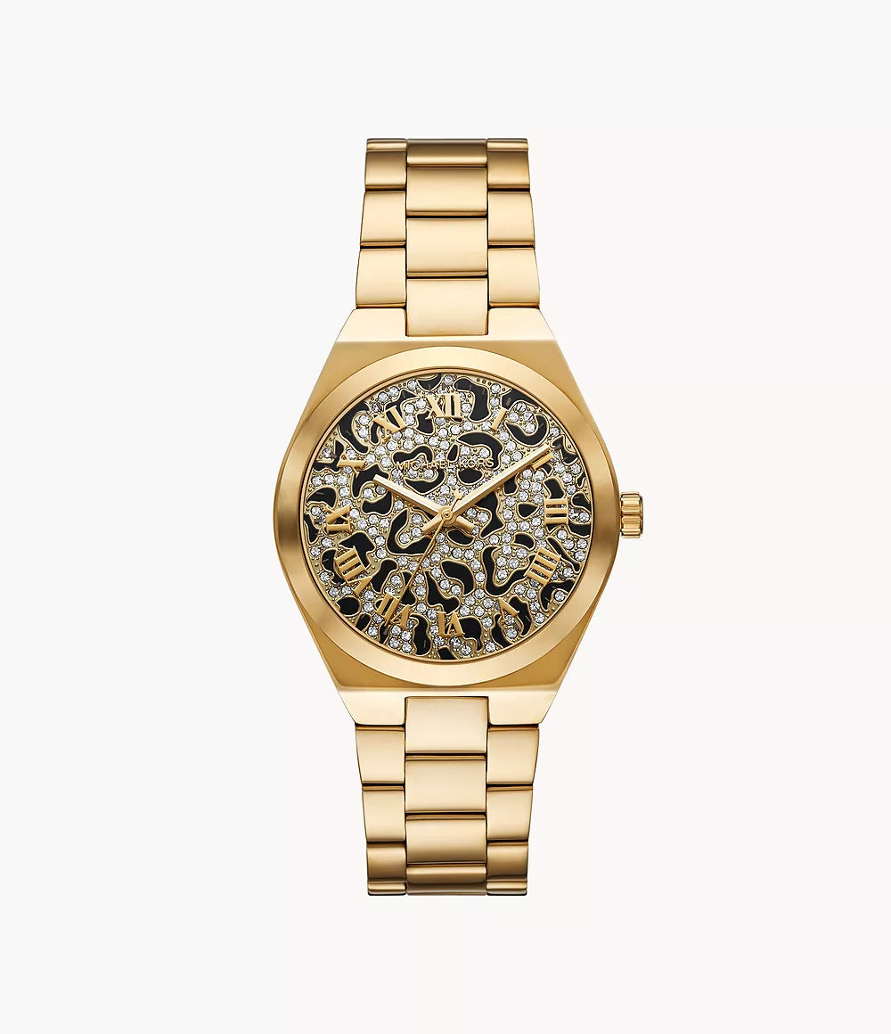 Michael Kors Lennox Three-Hand Gold-Tone Stainless Steel Watch MK7500