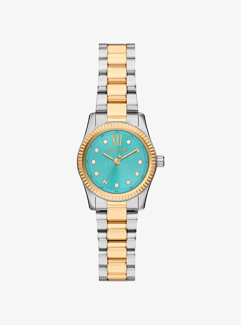 Petite Lexington Pavé Two-Tone Watch MK7579