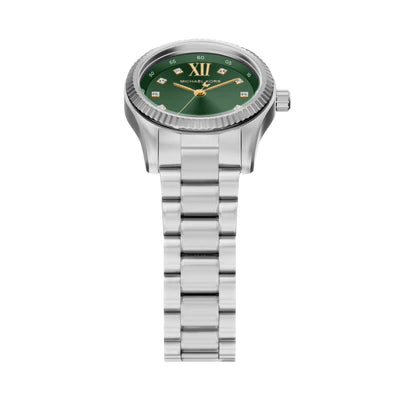 Lexington Green Dial Stainless Steel Watch MK7580