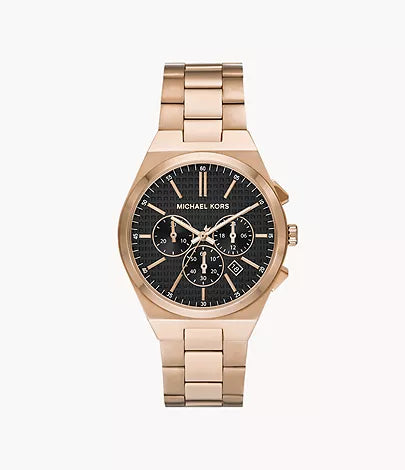 MK9119- Michael Kors Lennox Chronograph Beige Gold-Tone Stainless Steel Watch For Men