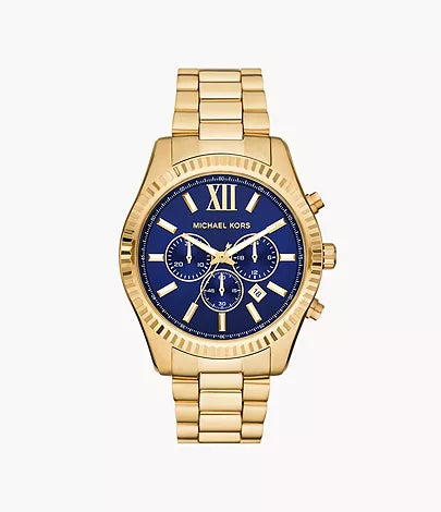 MK9153 - Michael Kors Lexington Chronograph Gold-Tone Stainless Steel Watch For Men