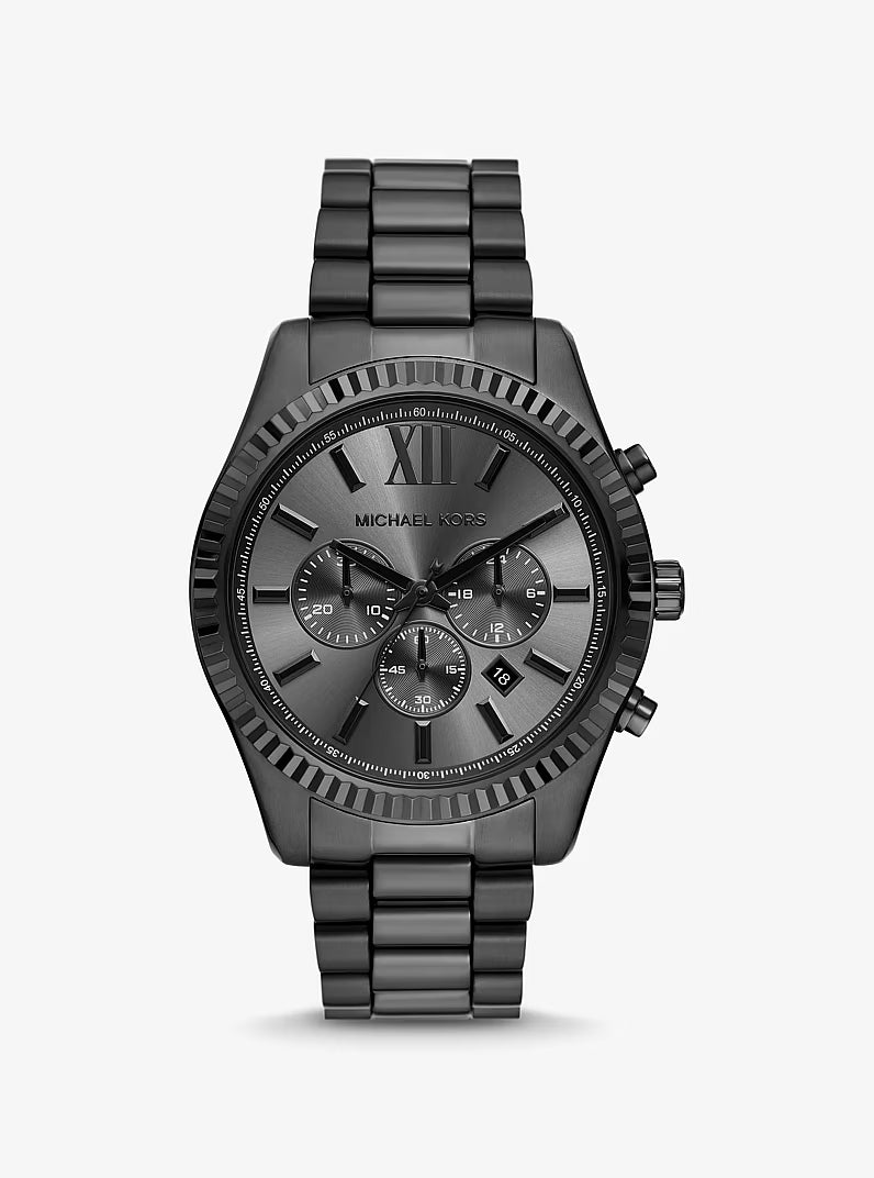 Oversized Lexington Black-Tone Watch MK9154