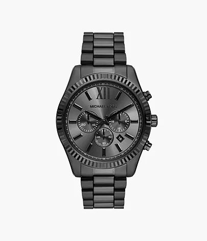 MK9154 - Michael Kors Lexington Chronograph Black Stainless Steel Watch For Men