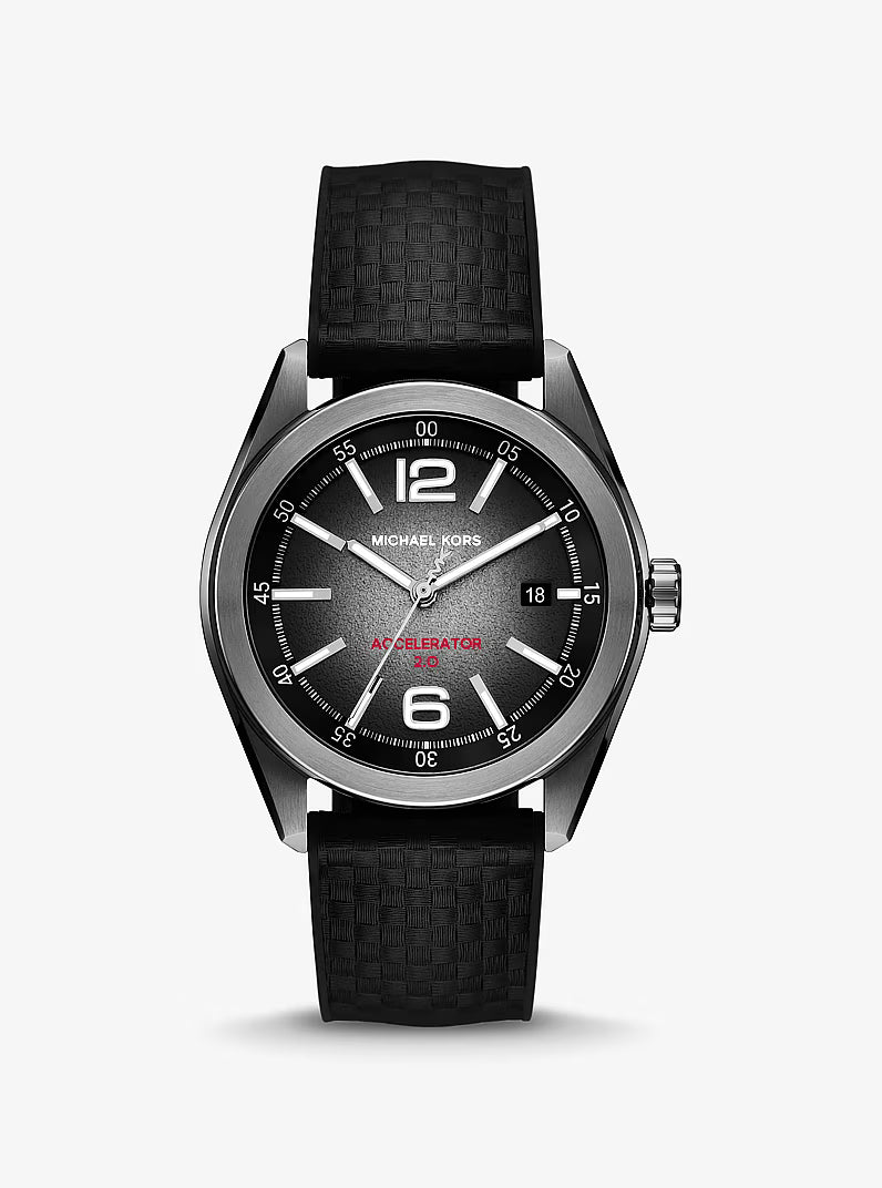 Oversized Accelerator 2.0 Gunmetal and Textured Silicone Watch MK9175