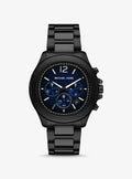 Oversized Sage Black-Tone Watch MK9193
