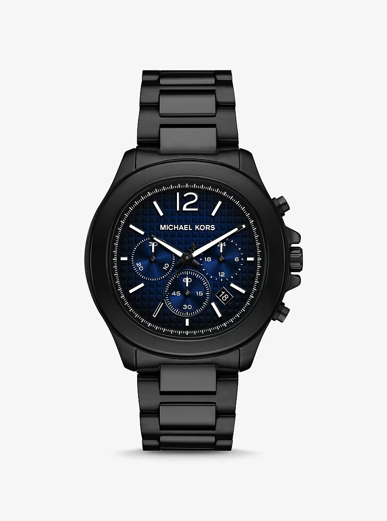 Oversized Sage Black-Tone Watch MK9193