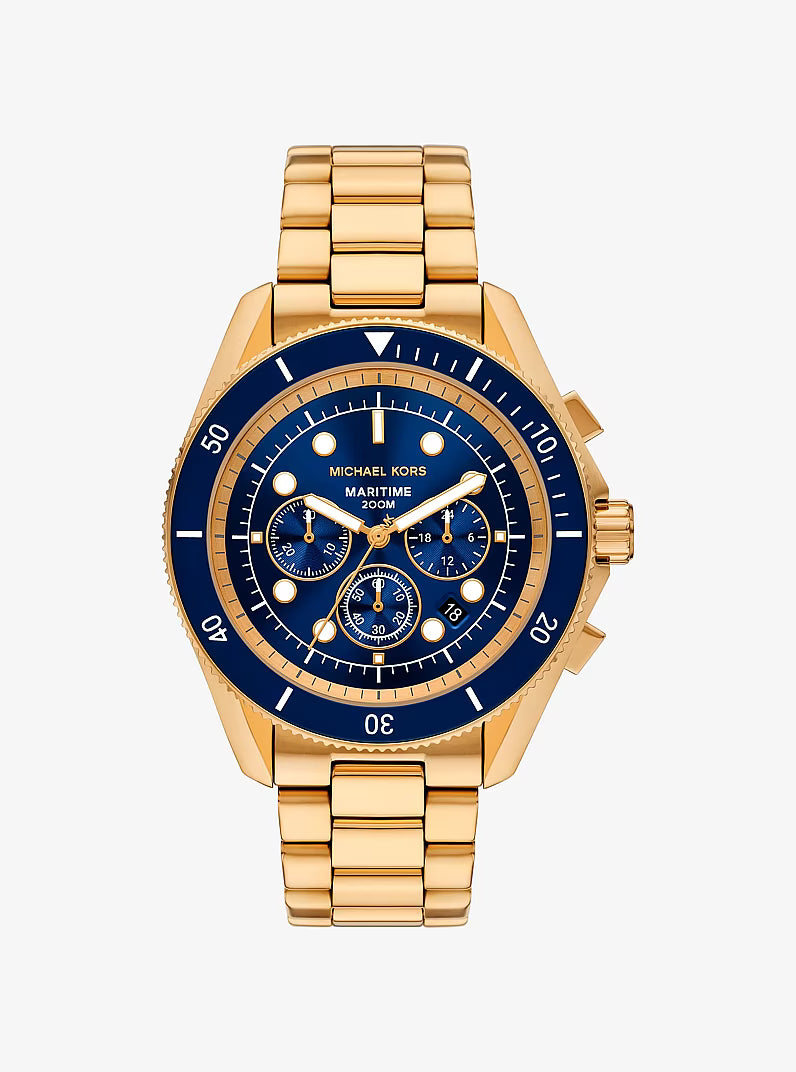 Oversized Maritime Gold-Tone Watch MK9202