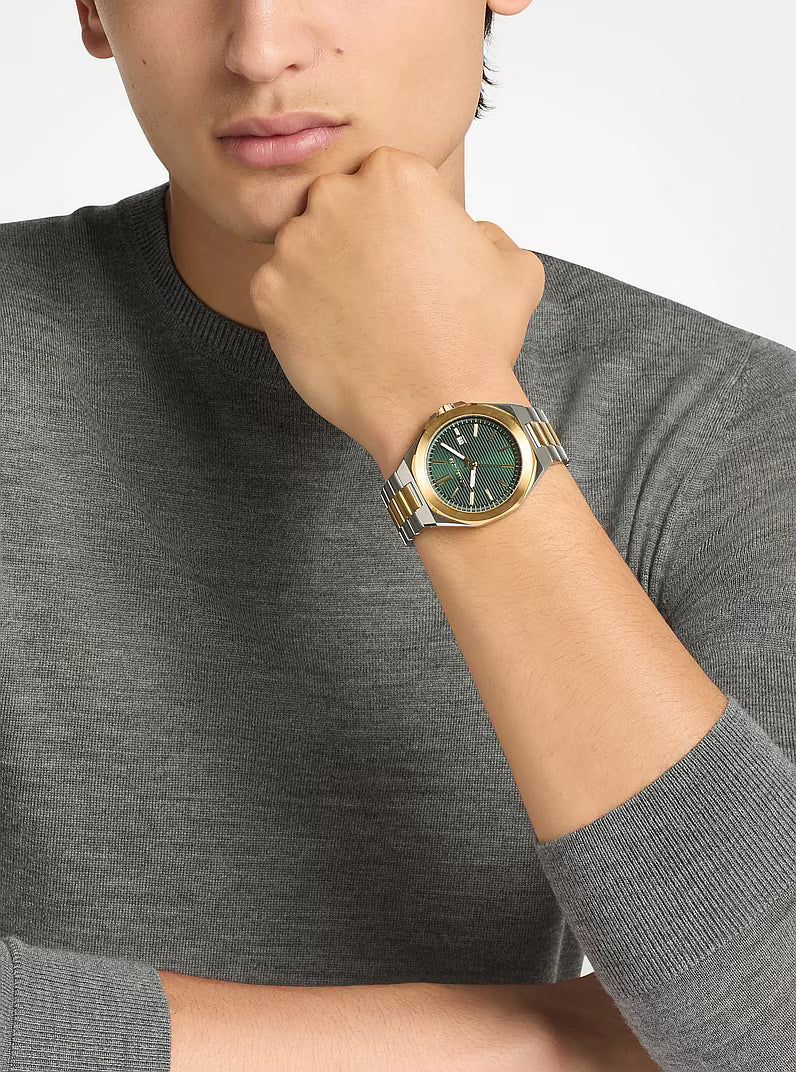 Michael Kors Men's Callum Three-Hand Date Two-Tone Stainless Steel Watch MK9289