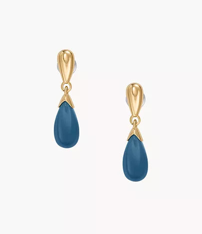 SKJ1625710 - Skagen Women's Sea Glass Blue Glass Drop Earrings