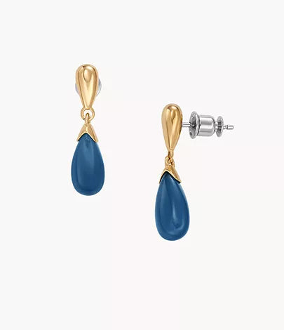 SKJ1625710 - Skagen Women's Sea Glass Blue Glass Drop Earrings