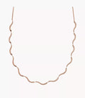Wave Rose-Tone Stainless Steel Chain Necklace SKJ1745791