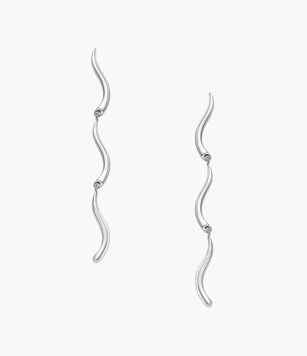 Kariana Waves Stainless Steel Long Drop Earrings SKJ1792040