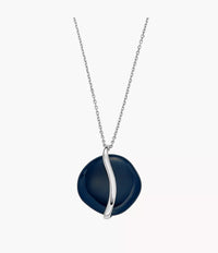 Sofie Sea Glass Blue Organic-Shaped Pendant Necklace SKJ1809040