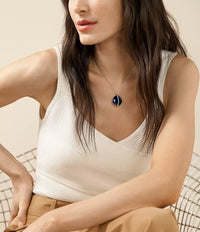 Sofie Sea Glass Blue Organic-Shaped Pendant Necklace SKJ1809040