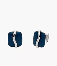 SKJ1810040 - Skagen Sofie Sea Glass Blue Organic-Shaped Stud Earrings