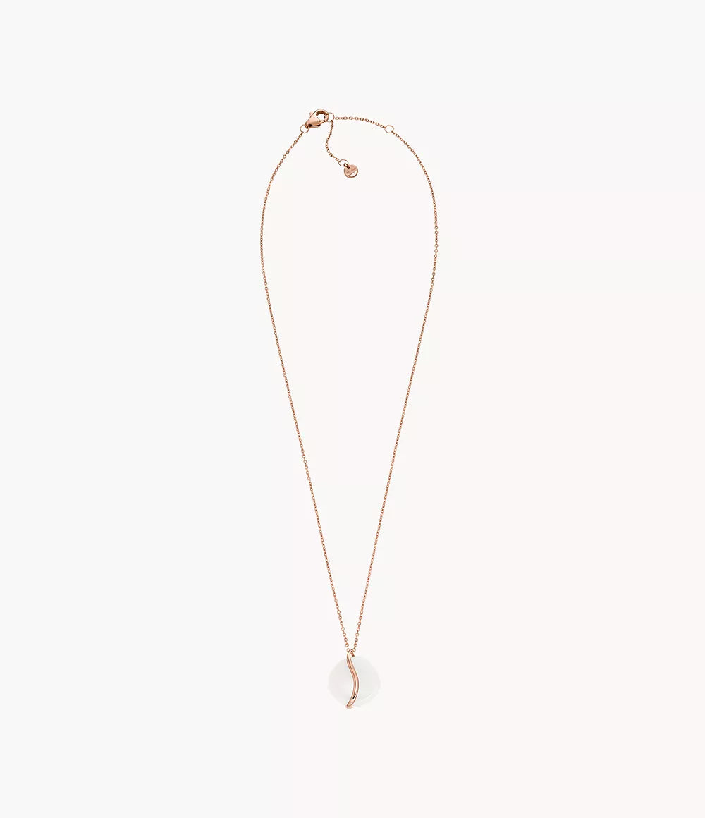 Sofie Sea Glass White Organic-Shaped Pendant Necklace SKJ1813791