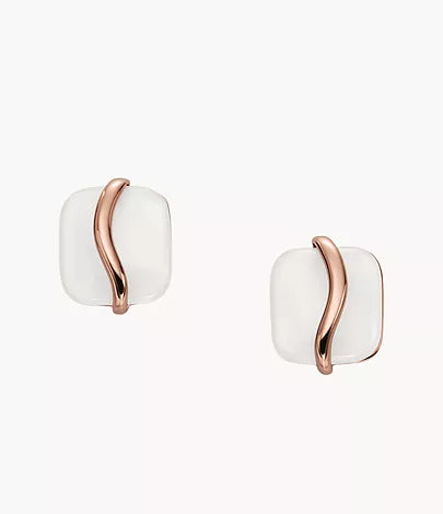 SKJ1817791 - Skagen Sofie Sea Glass White Organic-Shaped Stud Earrings