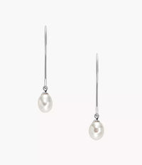 Agnethe Pearl White Freshwater Pear Pull-Through Earrings SKJ1834040