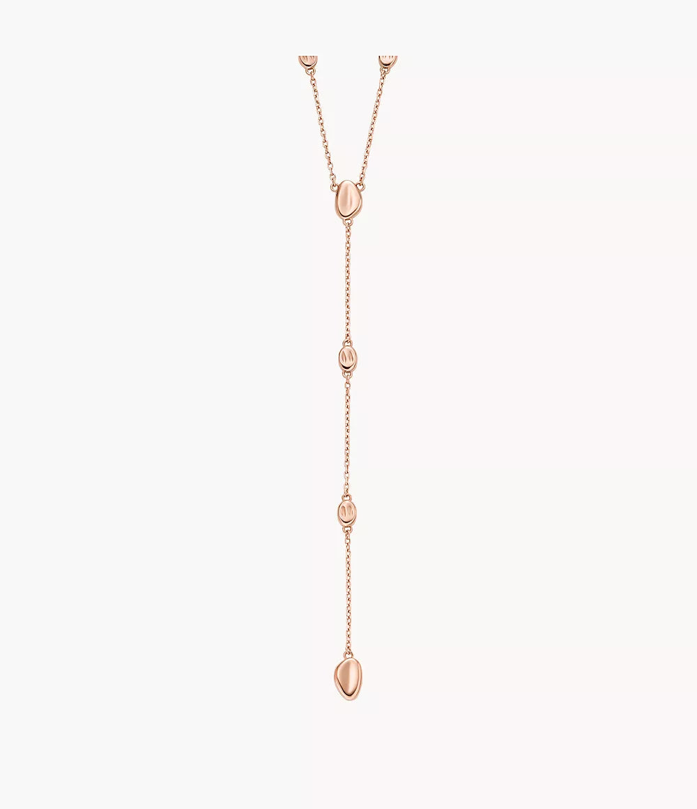 Anja Pebble Rose Gold Stainless Steel Y Necklace No rating value Same page link.   (0) SKJ1845791