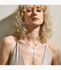 Anja Pebble Rose Gold Stainless Steel Y Necklace No rating value Same page link.   (0) SKJ1845791