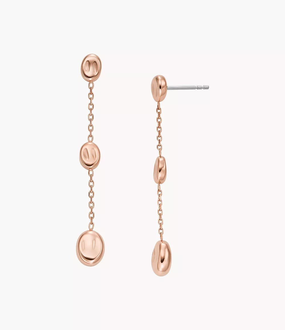 Anja Pebble Rose Gold Stainless Steel Drop Earrings SKJ1846791
