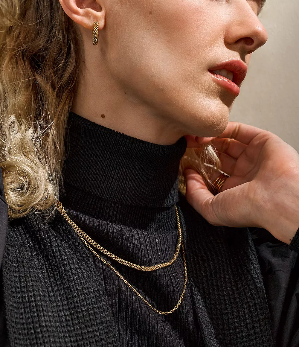 Merete Gold Stainless Steel Multi-Strand Necklace SKJ1860710