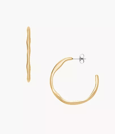 Moderne Stak Gold-Tone Stainless Steel Hoop Earrings SKJ1870710