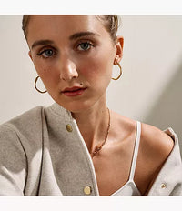 Moderne Stak Gold-Tone Stainless Steel Hoop Earrings SKJ1870710
