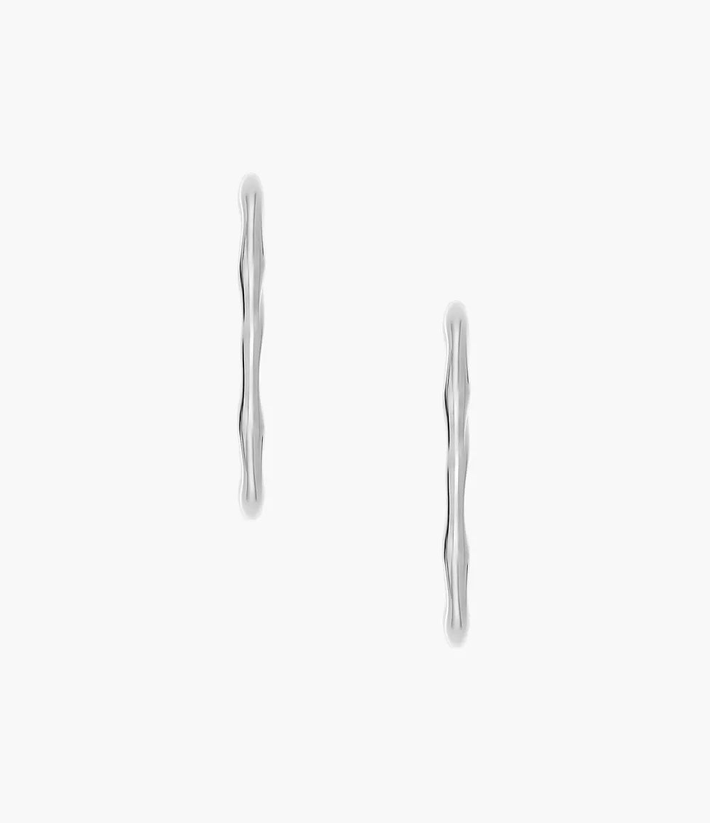 Moderne Stak Silver-Tone Stainless Steel Hoop Earrings SKJ1871040