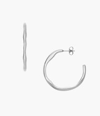 Moderne Stak Silver-Tone Stainless Steel Hoop Earrings SKJ1871040