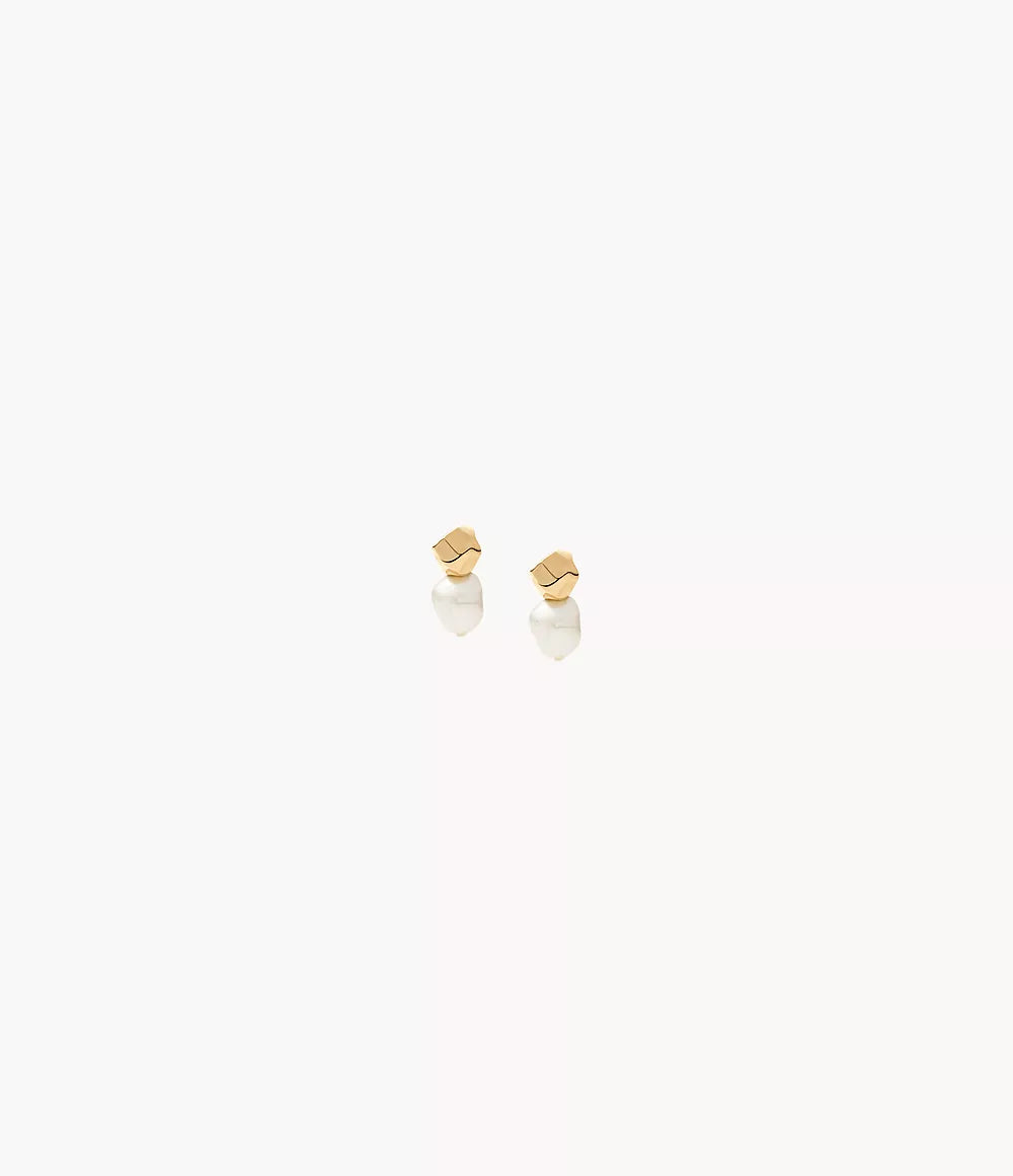 Agnethe Pearl Gold-Tone Stainless Steel Stud Earrings SKJ1881710