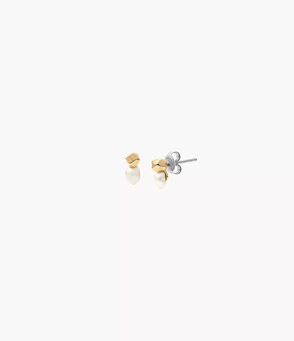 Agnethe Pearl Gold-Tone Stainless Steel Stud Earrings SKJ1881710