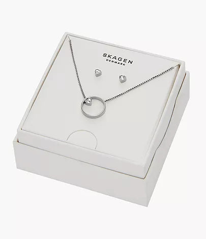 SKJB1016SET - Skagen Kariana Gift Set Glitz Heart Earrings and Necklace