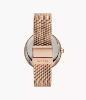 SKW2980 - Skagen Karolina Solar-Powered Rose-Tone Steel Mesh Watch For Women