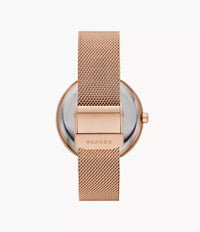 Karolina Solar-Powered Rose-Tone Steel Mesh Watch SKW2980